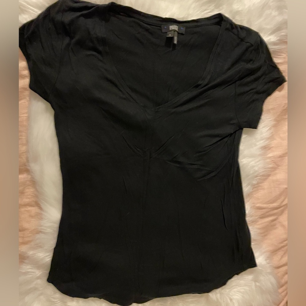 Paige little black v neck t shirt. Size Small.